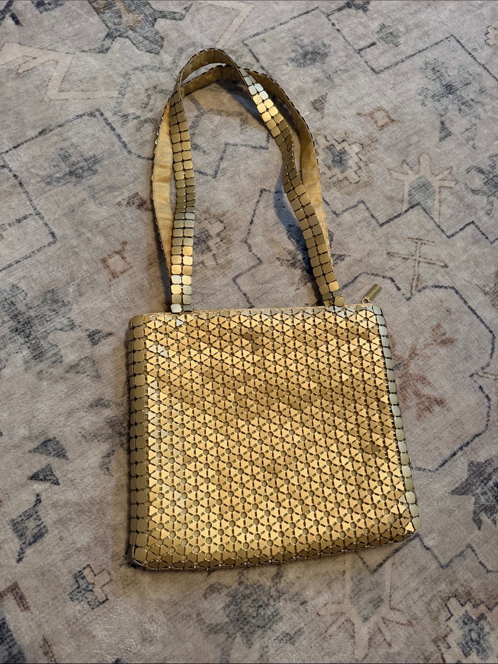 Vintage Marlo Gold Metallic Mesh Shoulder Bag